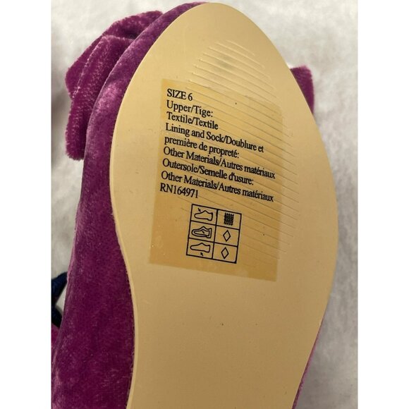 Janie and Jack $69 Velvet Bow-Accent Ballet Flats In Magenta NEW - Picture 9 of 9